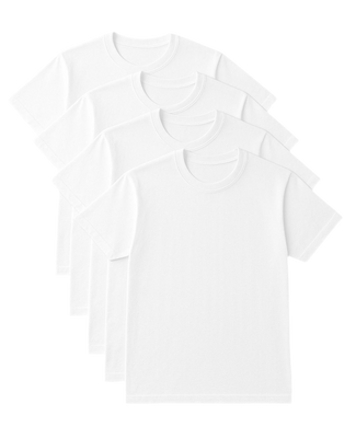 Men’s Basic Tee 4 Pack (White)