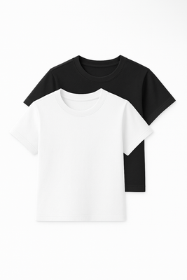 Men’s Basic Tee 2 Pack (Black/White)